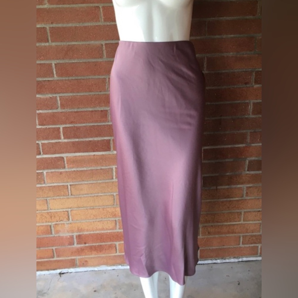 High rise midi slip skirt